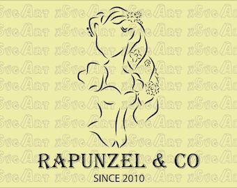 Rapunzel Princess SVG, Cricut Silhouette Cut File (Digital Download)
