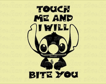 Touch Me Stitch SVG, Funny Cartoon Vector Art (Digital Download)