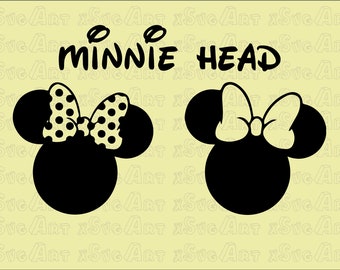 Minnie Mouse Head SVG, Cricut Silhouette Files (Digital Download)