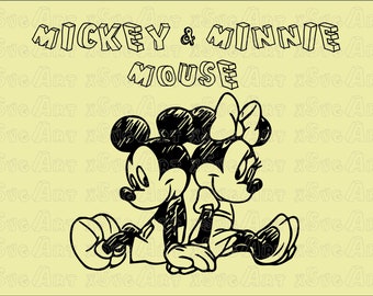 Mickey and Minnie Mouse Couple SVG, Cricut Vector File (Digital Download)