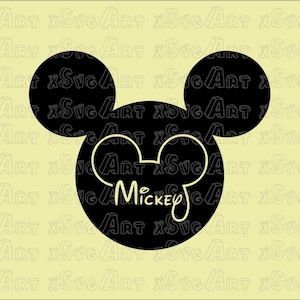 Mickey writing inside mickey&#39;s head Svg File, Mickey Mouse Head svg cricut, Mickey ears silhouette, Mouse ears vector, Mickey&#39; Head Digital