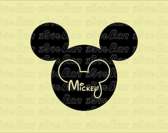 Mickey Mouse Head SVG, Writing Silhouette (Digital Download)