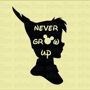 Peter Pan, Peter pan svg cricut, Never Grow Up Svg Files for cricut, Svg Files, Peter Pan silhouette, Peter Pan vector , Svg, Pdf, Aı, Png