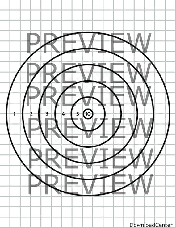 Printable Bullseye Grid Target Zeroing and Practice Target Etsy