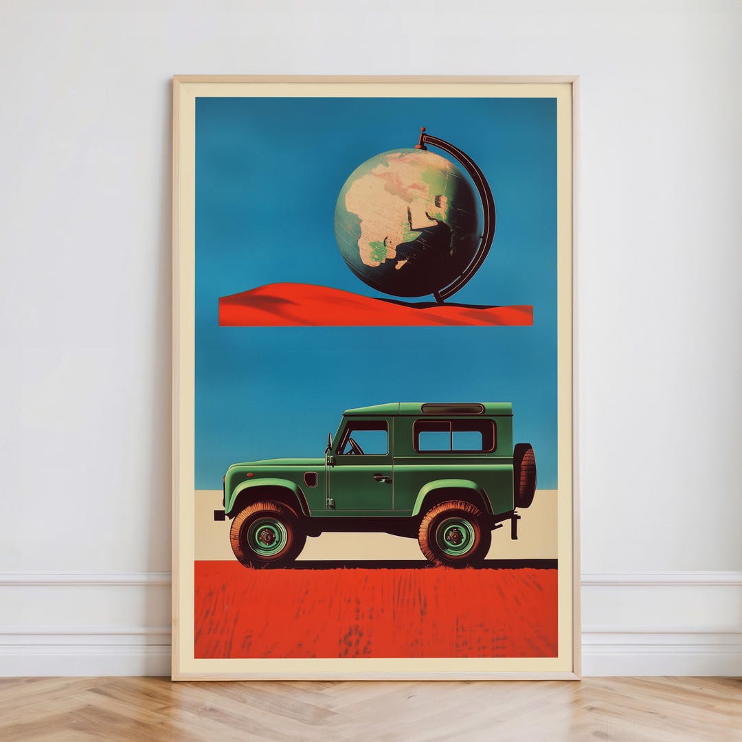 Vintage Land Rover Defender Poster, Retro Adventure Car Art - Etsy