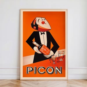 Vintage Picon-poster, retro alcoholreclame, barmuurkunst, restaurantposter