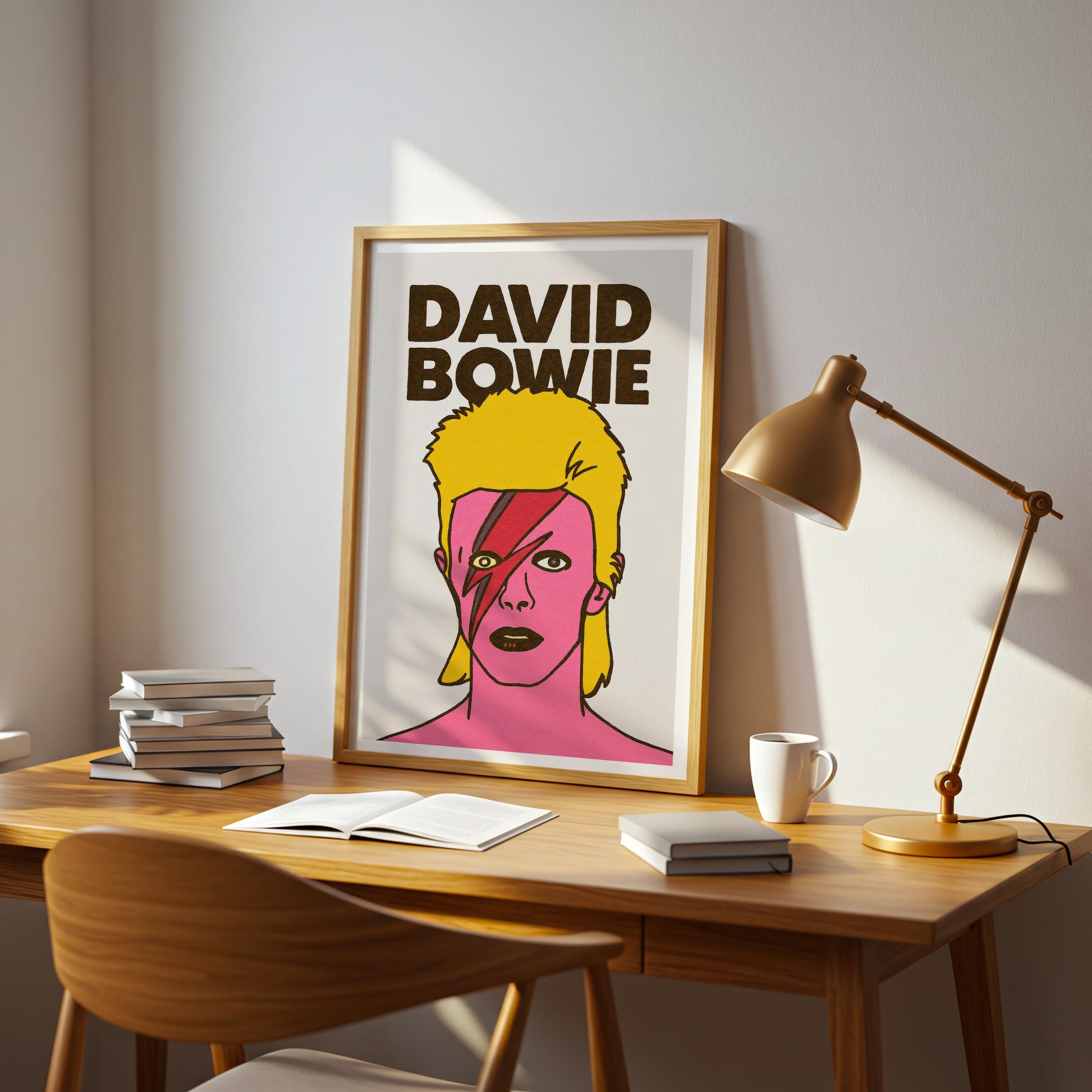 David Bowie Poster, Ziggy Stardust Art, Aladdin Sane Print, Retro