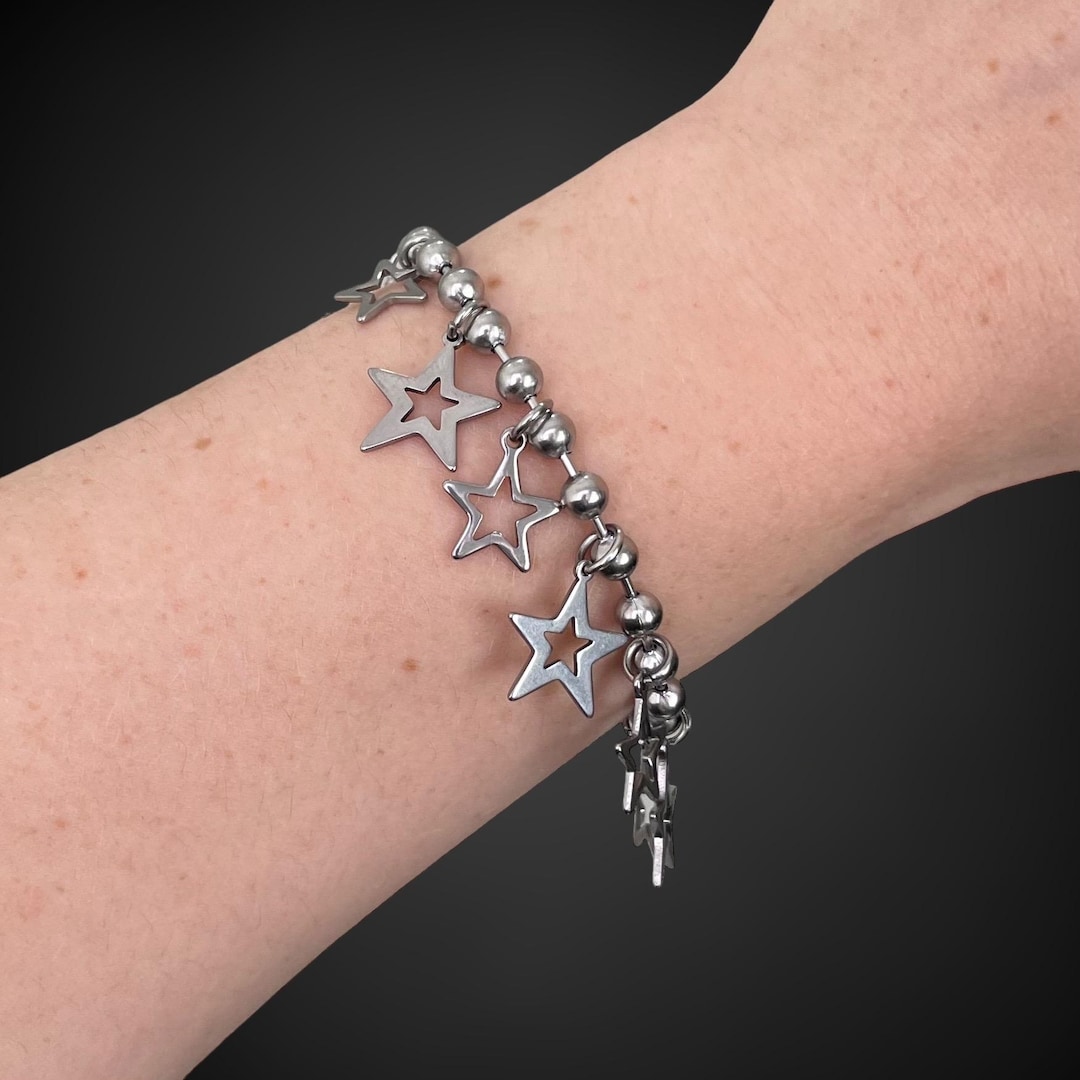 ブレスレット Star Ball Chain Bracelet #5931 Star Ball Chain Bracelet - Stainless Steel- Star Bracelet