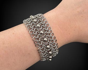 Chainmail Cuff Bracelet - Handmade Stainless steel adjustable wrist wear
