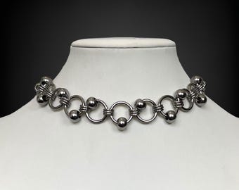 Handmade chain choker - stainless steel chainmail necklace