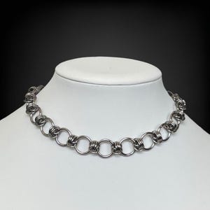 chainmail choker necklace - stainless steel