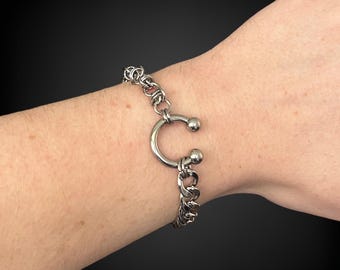 Piercing bracelet stainless steel - y2k punk alt gift mens women's adjustable length