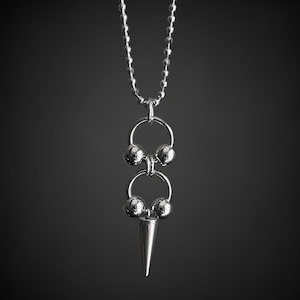 Stainless Steel Spike Pendant Necklace - Ball Chain Design