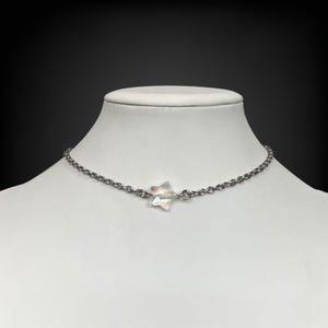 Star chain choker necklace - stainless steel
