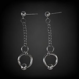 Stainless Steel Chain Drop Earrings: Alternative Goth Jewelry
