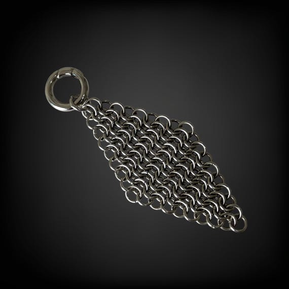 Chainmail Fidget Keychain - Handmade Stainless Steel Bag Charm