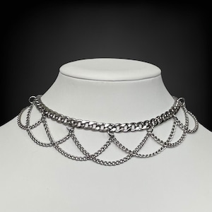 Choker Necklace - Stainless Steel - Alt, Grunge