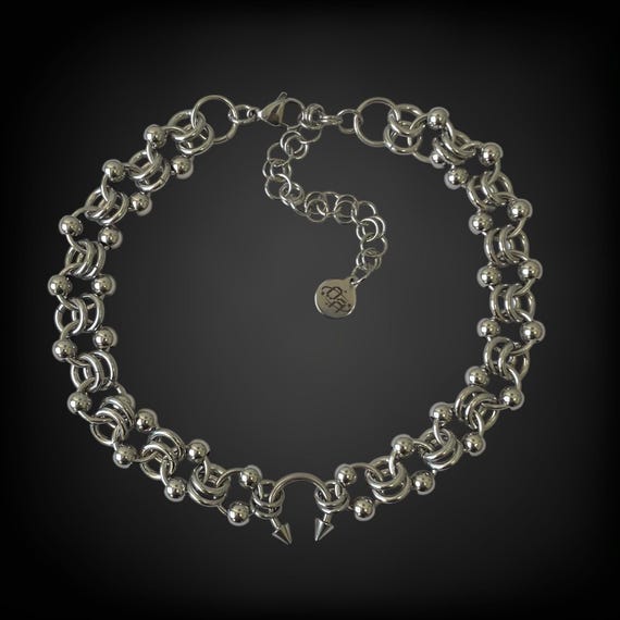 Chainmail Choker Necklace,spike Piercing Horseshoe Stainless Steel Choker, Chain Necklace, Septum Jewelry Necklace, Punk - Etsy Chainmail Choker Necklace,spike Piercing Horseshoe Stainless Steel Choker, Chain Necklace, Septum Jewelry Necklace, Punk - Etsy