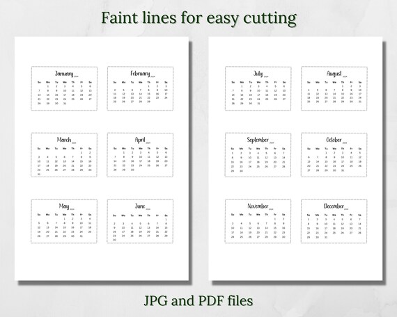 Printable 2024 Mini Calendar 3x2 Minimalist Calendar Pocket Calendar  Planner Calendar Cards Desk Calendar Digital Download Sun & Mon Start - Etsy