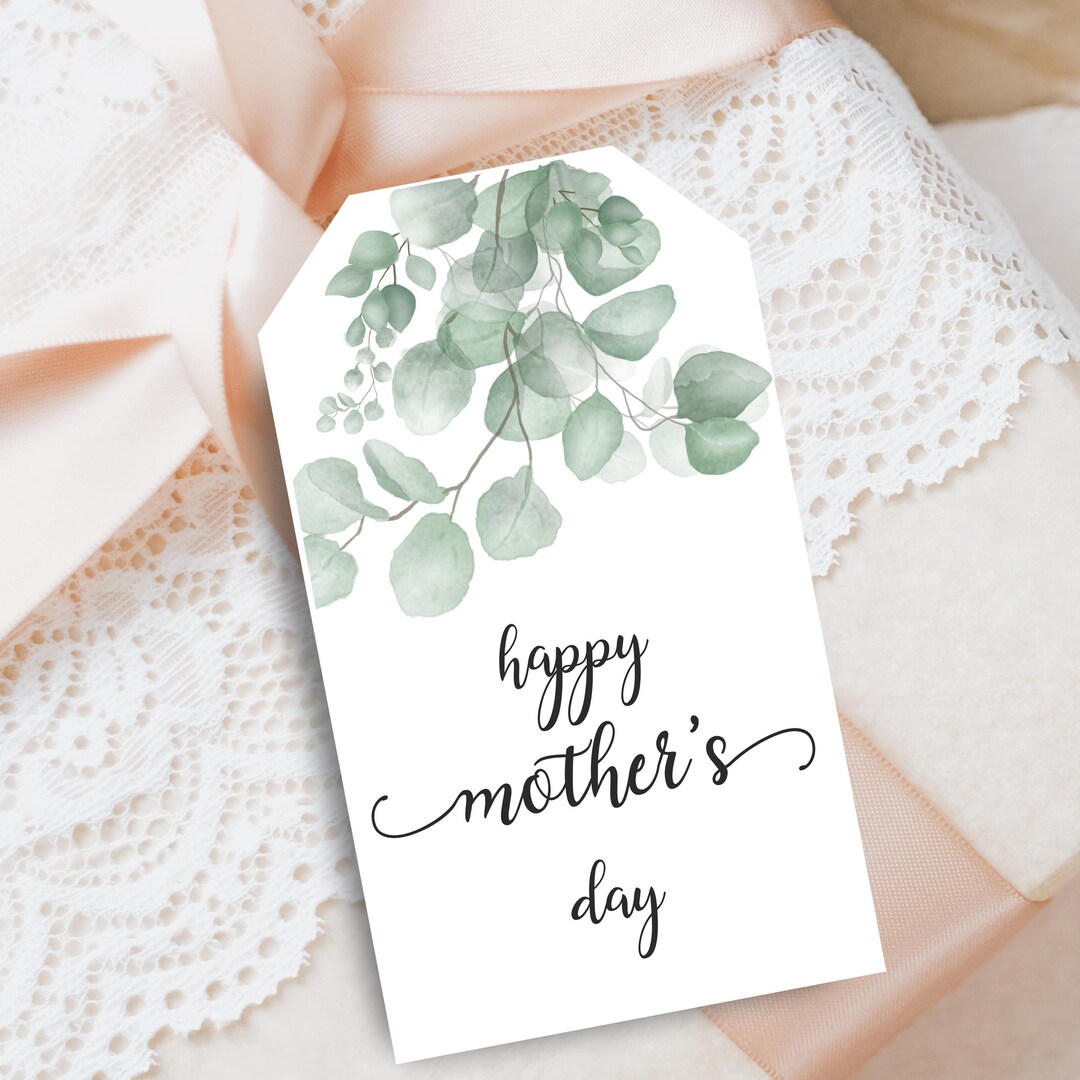 Mother's Day Gift Tag Printable Mom Tag for Moms Day Leaves Design ...