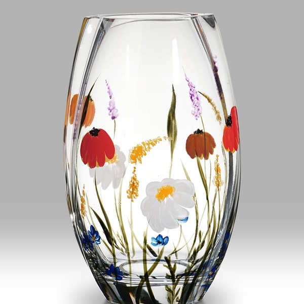 Engraved Nobile Meadow Round Vase - 20cm