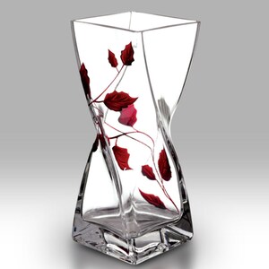 Nobile Ruby Leaf Twist Vase - 20cm