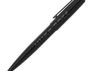 May include: A black ballpoint pen with the word "CROSS" engraved on the barrel.