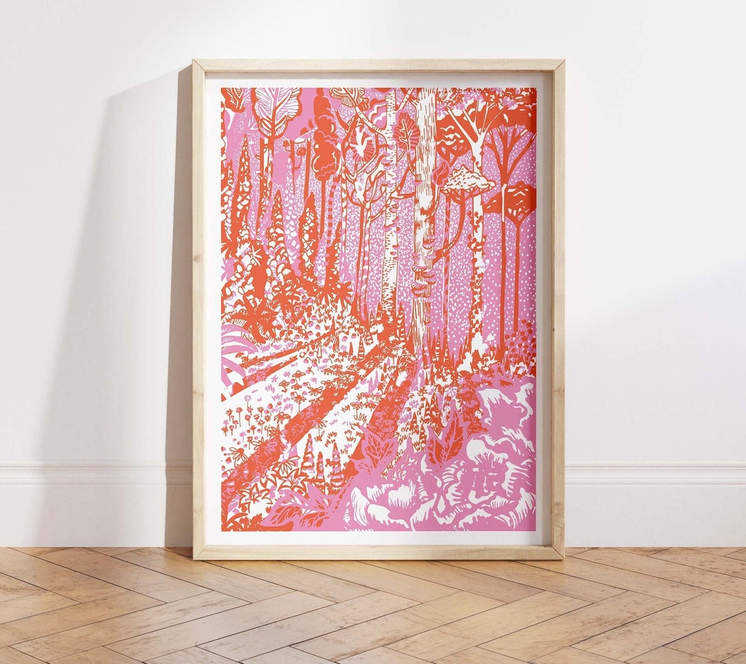 Orange and Pink Wall Art for Home Decor Modern Wall Art for Entry Hall