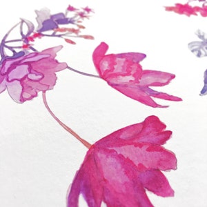 Modern Watercolour Botanical Art Print: Hydrangea Flower Study A Unframed Artwork for Home Decor and Gift. image 4