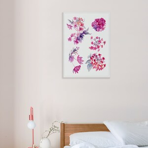 Modern Watercolour Botanical Art Print: Hydrangea Flower Study A Unframed Artwork for Home Decor and Gift. image 7