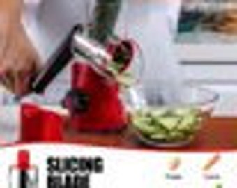 Geedel Rotary Cheese Grater, 3 Interchangeable Blades, Powerful Suction, Dishwasher Safe, Graters & Slicers