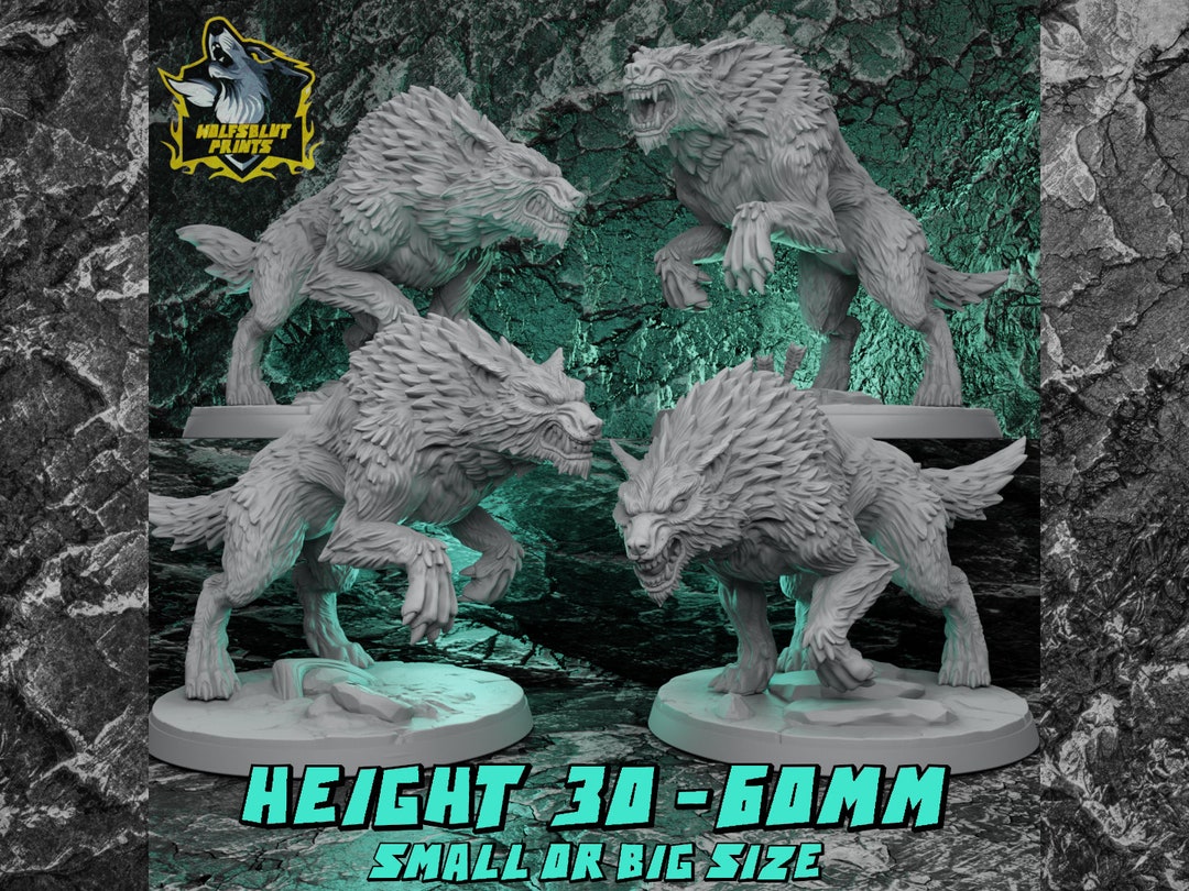 Wolf Miniature Dungeons and Dragons Wolf Mini Tabletop Animal Dnd ...