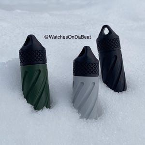 Screw-On Keychain Storage/Pill Container. Rugged, Water Resistant!