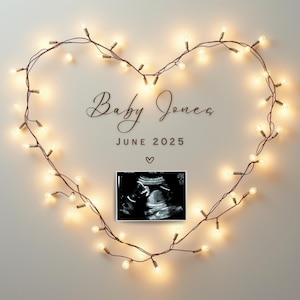 Simple Pregnancy Announcement Digital | Christmas Baby Reveal | Social Media Template | Neutral Baby Announcement | Winter Pregnancy Reveal