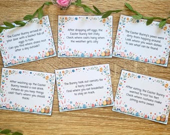 Kids Easter Scavenger Hunt: Printable Clues, Indoor Egg Hunt (Instant Download)