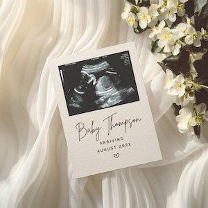 Minimalistische Schwangerschaftsankündigung Digitale Vorlage | Moderne Baby offenbaren | Frühling Schwangerschaft offenbaren | Neutrale Babyankündigungs-Ideen