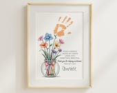 Teacher Appreciation Gift Printable | Handprint Flower Art | End of Year Thank You Gift | Preschool Teacher | Teaching Assistant