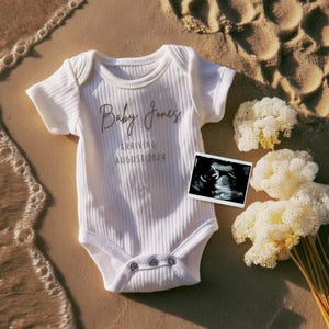 Beach Pregnancy Reveal | Summer Baby Announcement | Digital Baby Reveal Social Media | Gender Neutral | Unique Pregnancy Reveal Ideas