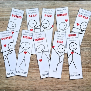 Marcadores de San Valentín para niños de Slang para imprimir / Tarjetas divertidas de San Valentín para el aula / Descarga digital / Paquete de marcapáginas para el día de San Valentín en la escuela