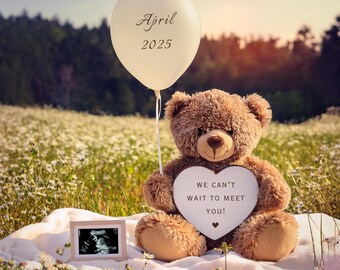 Neutral Pregnancy Announcement Digital Template | Spring Baby Reveal | Social Media Reveal | Baby Announcement Ideas | Baby On The Way
