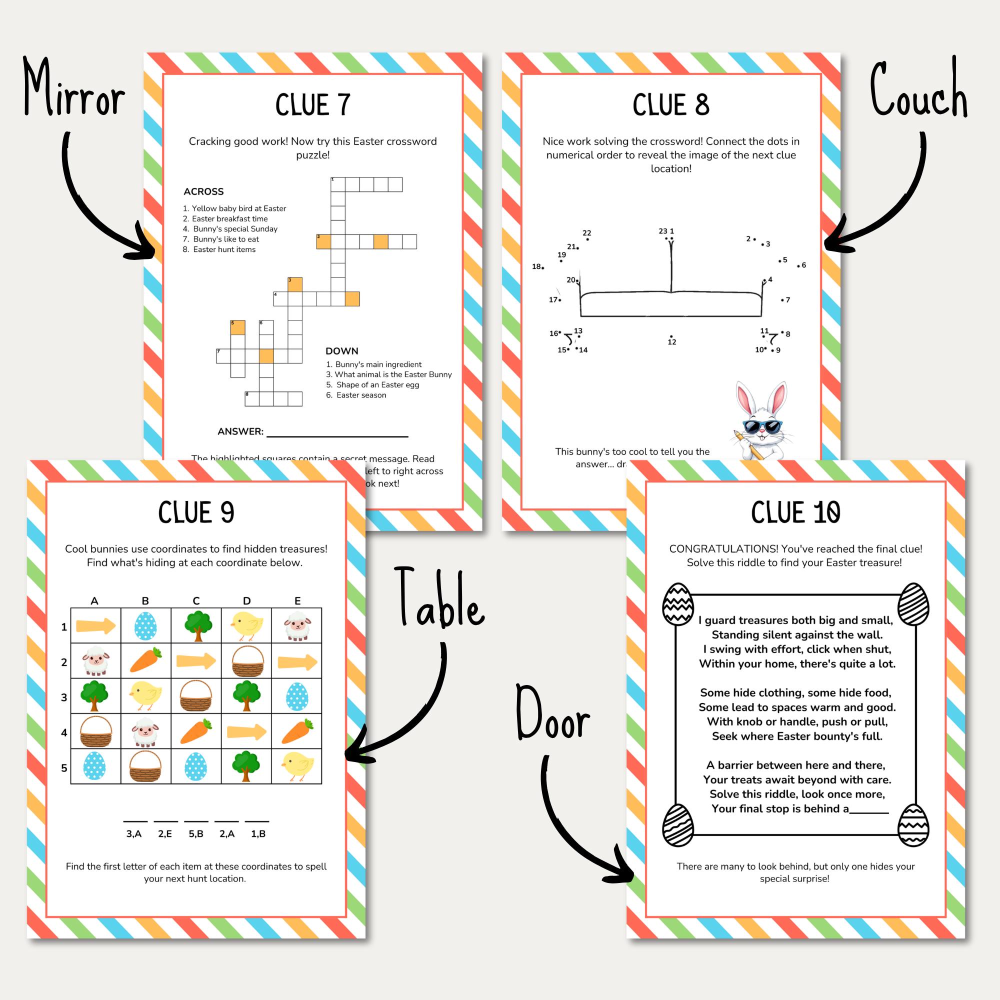 Easter Scavenger Hunt for Teens | Printable Indoor Treasure Hunt Clues ...