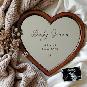 Minimalist Digital Pregnancy Announcement | Gender Neutral Baby Reveal | Pregnancy Reveal Mirror Template | Social Media Baby Announcement