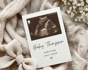 Minimalist Pregnancy Announcement Template | Modern Baby Reveal | Digital Social Media Reveal | Neutral Baby Announcement Ideas