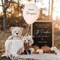 Fall Pregnancy Announcement Editable Template | Autumn Baby Reveal | Digital Social Media Reveal | Neutral Baby Announcement Ideas