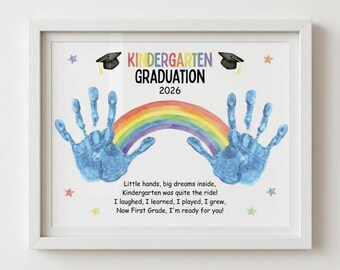 Kindergarten Graduation Handprint Art 2026, Graduation Craft Printable, Grade One Ready Poem, DIY Memory Keepsake, End of Year Activity