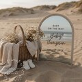 Beach Pregnancy Announcement Digital Template | Mirror Baby Reveal | Sea Pregnancy Reveal | Neutral Baby Announcement Ideas | Without Scan
