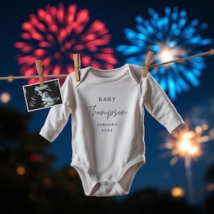 Sjabloon zwangerschapsaankondiging op 4 juli | Digitale babyonthulling | Zwangerschapsonthulling op sociale media | Ideeën voor zwangerschapsaankondiging