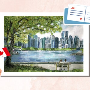 postale | Parc Stanley | Vancouver | Colombie-Britannique | Impression d'art acrylique | Paysage urbain