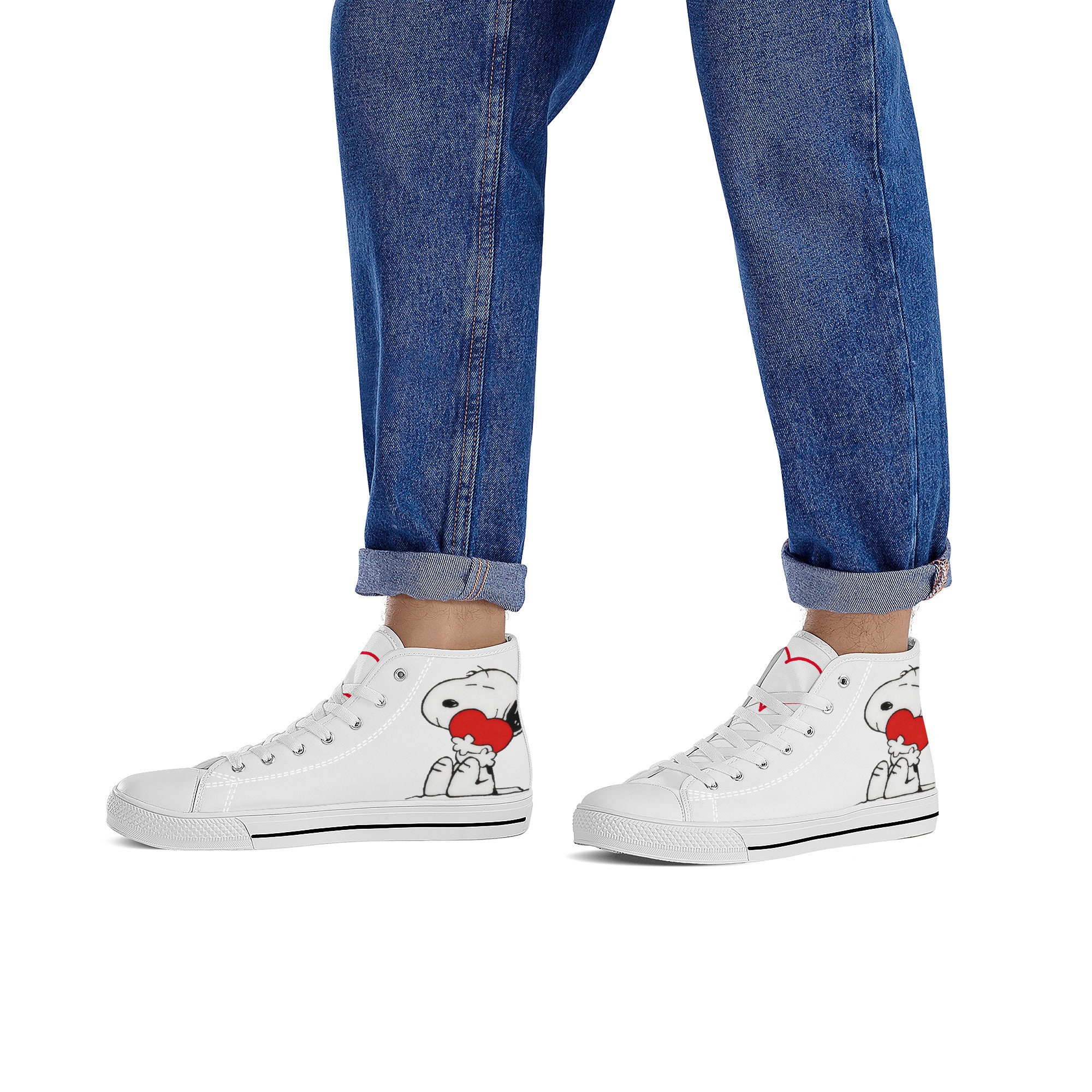 Snoopy Love | High-Top Canvas Shoes | Love is all you need my friends | Gift of Life | Comes optional with Personalized Love letter