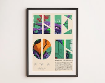 Neon Genesis Evangelion Anime Wall Art Printable | Room Decor Digital Download Poster